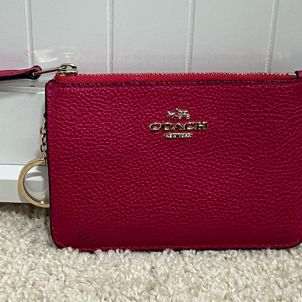 Coach Fuchsia Leather Wristlet